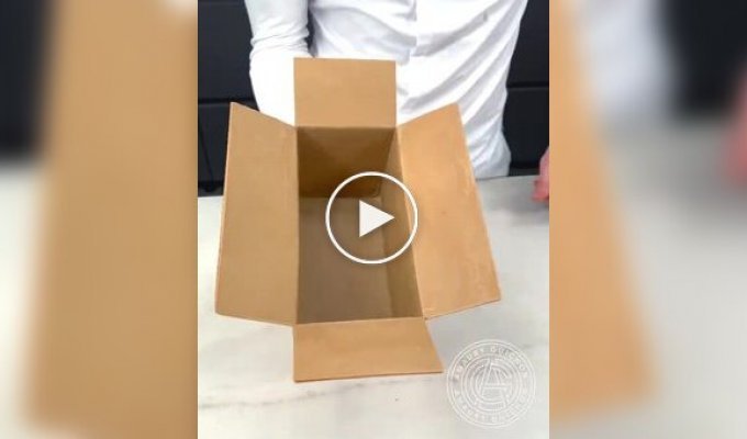 It will definitely stick together: a cake in the form of a cardboard box