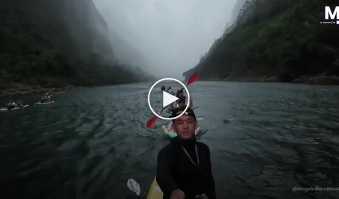 Tourists paddling on stand-up paddleboards were caught in a sudden storm