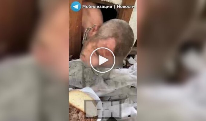 Россияне посадили на цепь и держат в собачьей будке своего сообщника-отказника