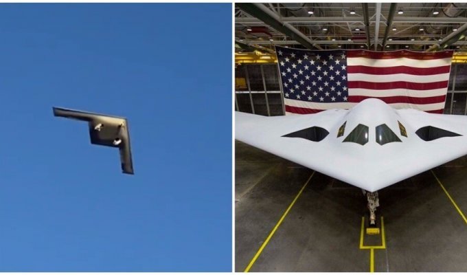 The first flight of the newest US strategic bomber was caught on video (4 photos + 1 video)