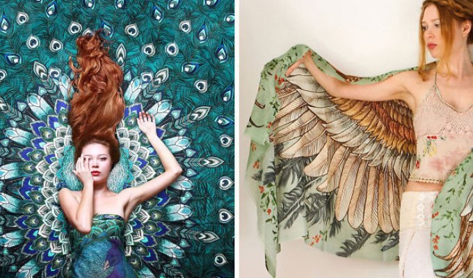 Художница и дизайнер превращает модниц в красивых птиц (12 фото)