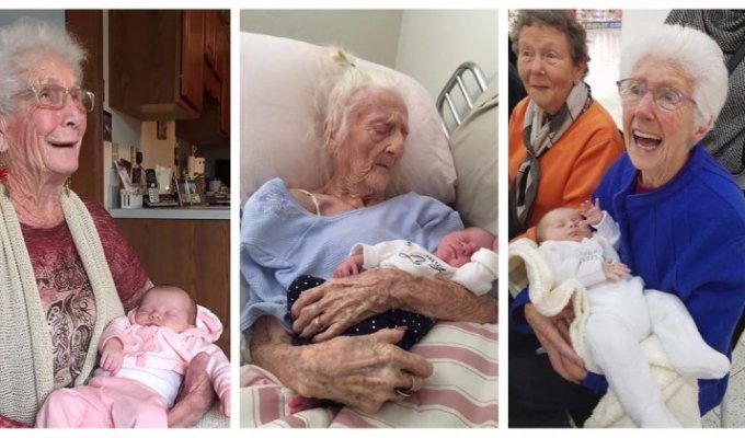 20 трогательных фотографий бабушек и дедушек, которые впервые увидели своих внуков (21 фото)