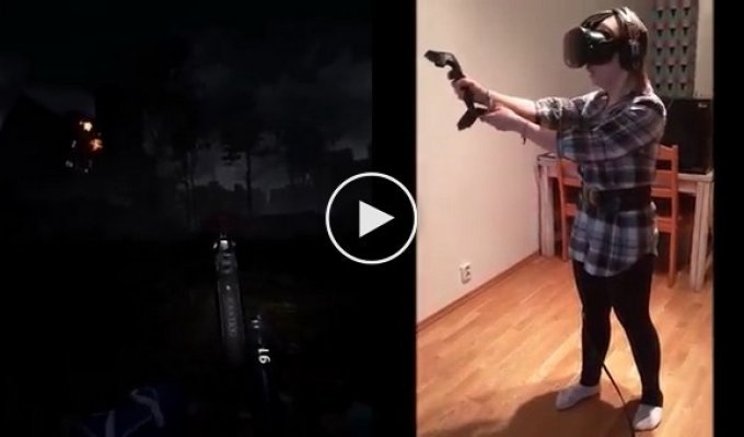 Игра в страшилку в виртуальной реальности заставила девушку трястись от страха