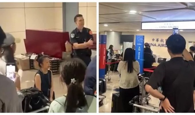 Сотрудница аэропорта встала на колени перед пассажирами в знак извинения (4 фото)