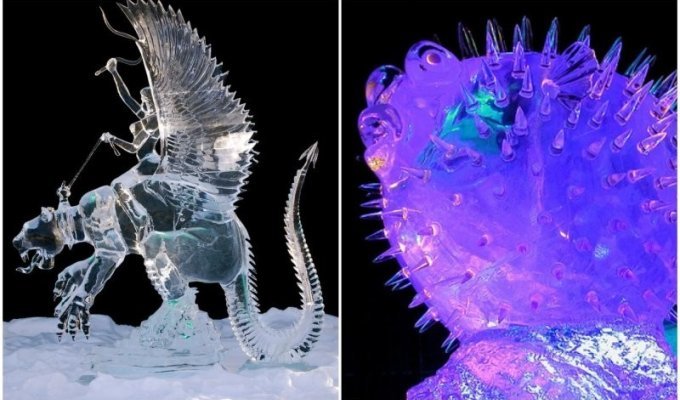 The details are amazing: 25 stunning ice sculptures (26 photos)