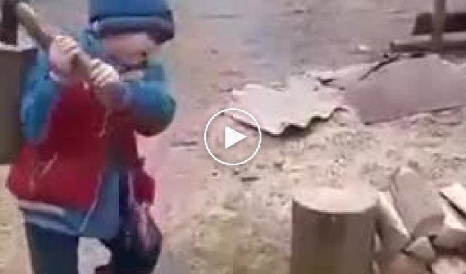 child and firewood