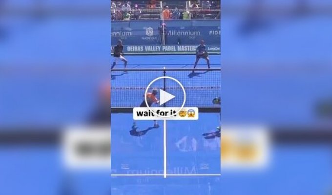 A pickleball player crashed into a glass wall