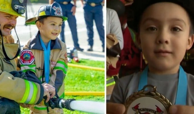 В Лос-Анджелесе сделали почетным спасателем четырехлетнего мальчика (6 фото)