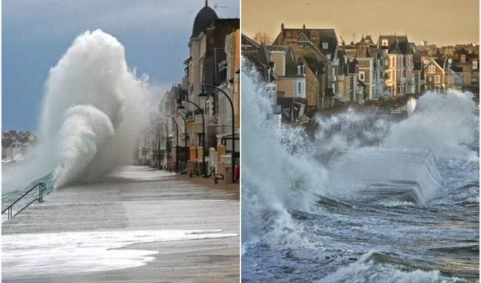 Сен-Мало - город с сильнейшими приливами, где волны поднимаются выше домов (9 фото + 2 видео)