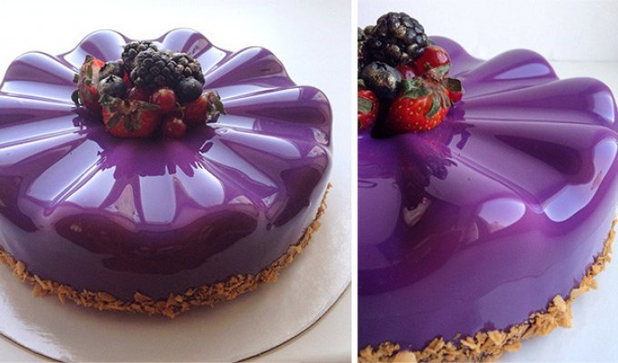Необычные и невероятно красивые "зеркально-мраморные" тортики (15 фото)