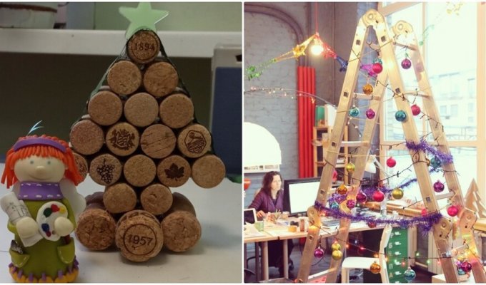 When the boss wanted a festive mood: 13 original office Christmas trees (14 photos)