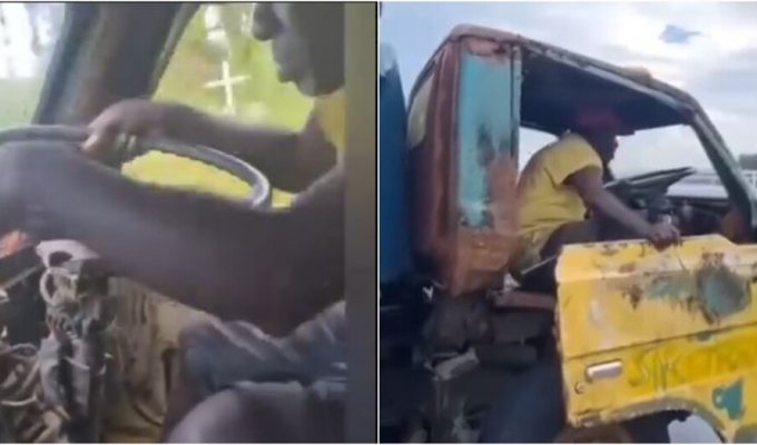 Rough African truck (2 photos + 2 videos)
