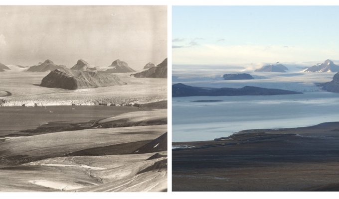 7 шокирующих фотографий, которые показывают, как изменение климата сказалось на арктических ледниках (8 фото)