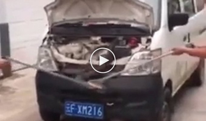 Китайская полицейские вытащили из-под капота микроавтобуса трёхметровую королевскую кобру