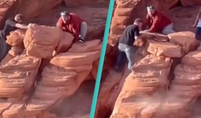Vandals damaged rock formations in a Nevada national park (4 photos + 1 video)