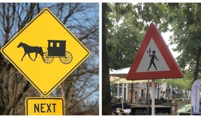 Caution, wild waitresses: strange road signs of the world (26 photos)