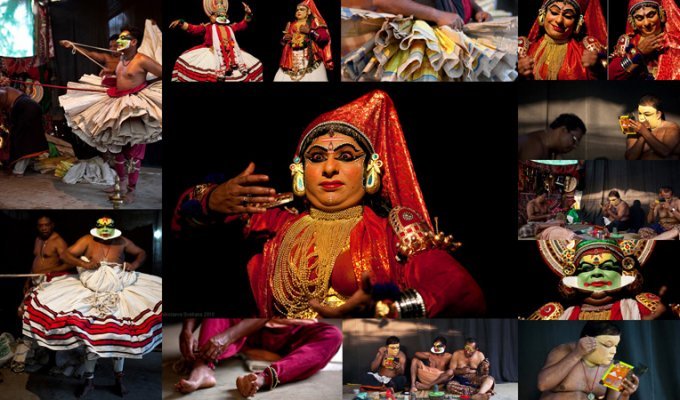 Южноиндийский театр Катакали: Искусство наложения грима (27 фото)