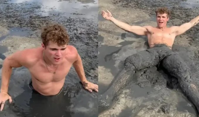 A deadly trap: a man got out of quicksand (2 photos + 1 video)