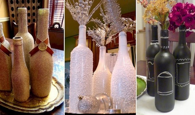 17 декоративных ваз из винных бутылок, которые легко сделать самостоятельно (18 фото)