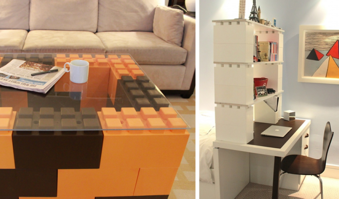 Конструктор для взрослых: мебель из гигантских кирпичиков типа LEGO (16 фото)