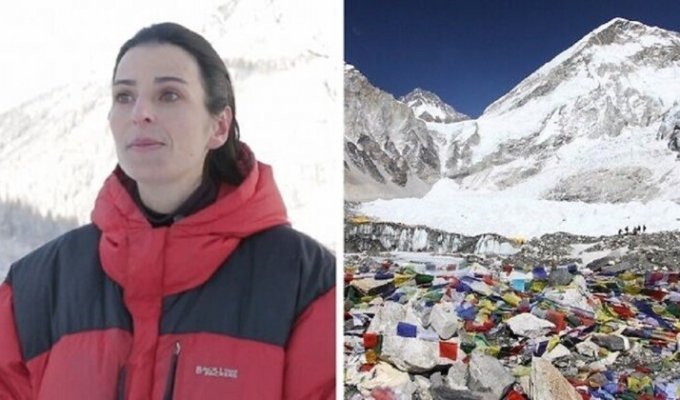 Француженка взялась за очистку Эвереста (19 фото + 1 видео)