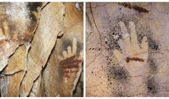 Why are many rock “palms” from the Stone Age missing the phalanges of the fingers (4 photos)