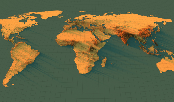 Необычные карты плотности населения Земли, которые заставляют взглянуть на нашу планету иначе (18 фото)
