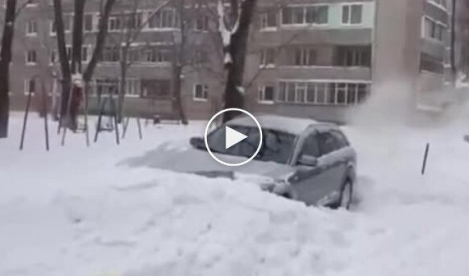 When you're too lazy to shovel and you have an Audi