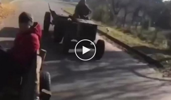Epic fail racer-tractor driver