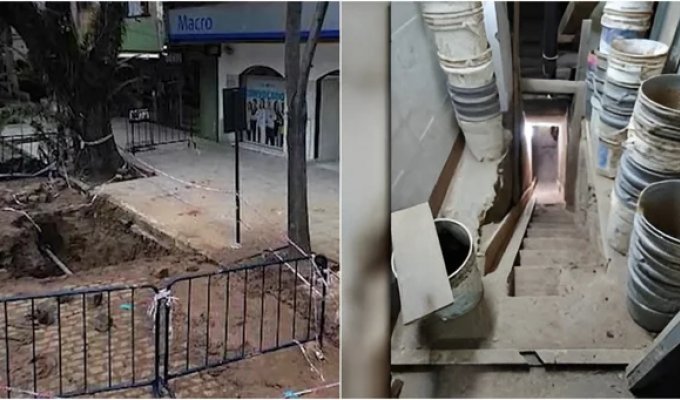 A gorgeous tunnel was discovered in Argentina under a bank building (3 photos + 2 videos)