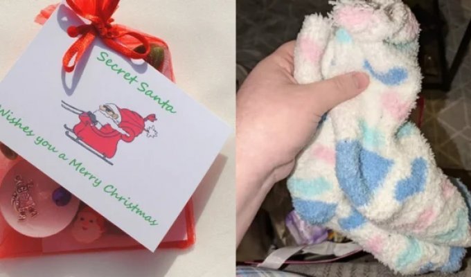 Expired chocolate and worn socks: a British woman was offended by a gift from a "secret Santa" and complained about the lawlessness to the HR department (4 photos)