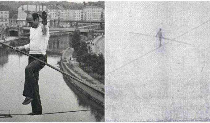 Passed away, taking his daughter with him: tightrope walker Joseph Eisemann (5 photos)