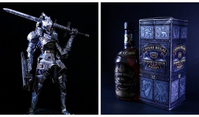 Японский дизайнер превратил упаковку виски в фигуру рыцаря (6 фото)