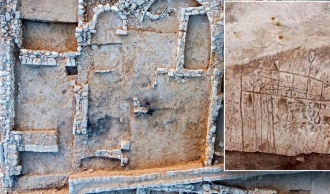 Israeli archaeologists have discovered drawings left by Christians 1,500 years ago (5 photos)