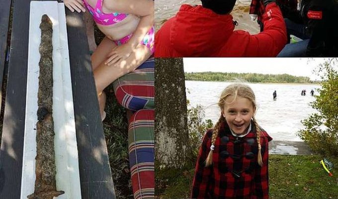 Девочка из Швеции нашла старинную реликвию на озере (4 фото)