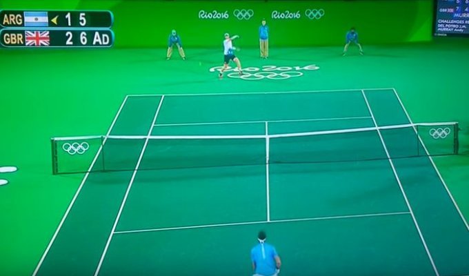 Финальный теннисный матч Олимпиады дополнили спецэффектами (5 фото)