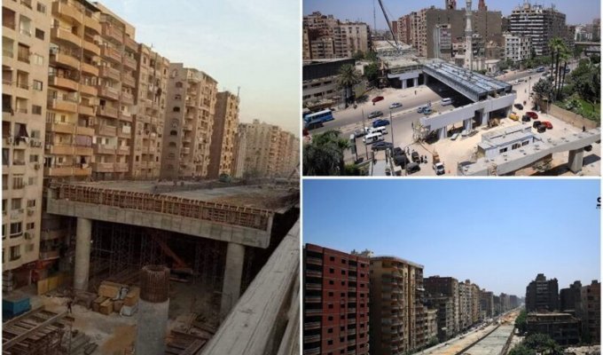 В Каире строят шоссе в считанных сантиметрах от домов (14 фото)
