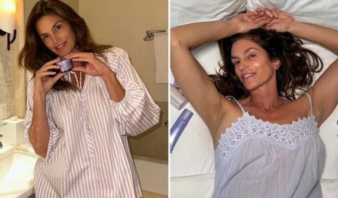 58 years old, but looks simply amazing! Cindy Crawford Posts Makeup-Free Photos (6 Photos)