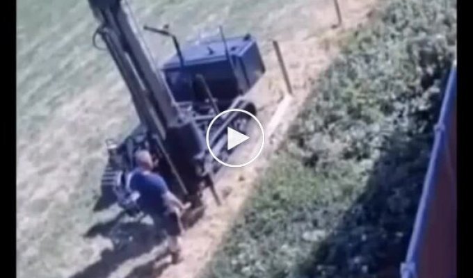 Workers damaged an underground gas main while installing a fence
