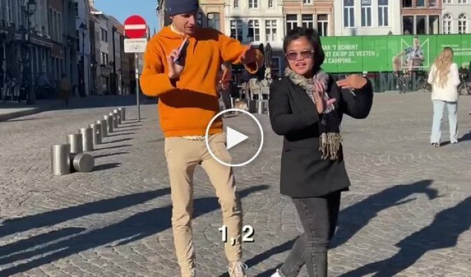The guy asked passersby to show off their favorite dance moves