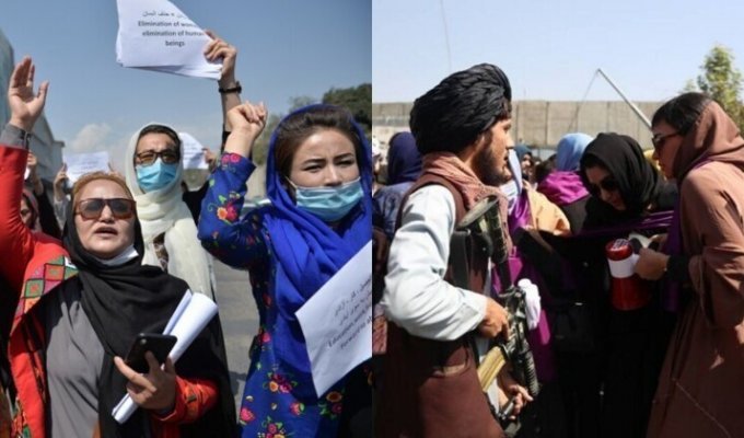 В Кабуле талибы разогнали митингующих за свои права женщин, применив слезоточивый газ (5 фото)
