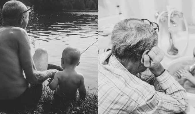 Самый лучший дедушка в серии трогательных фотографий от молодой мамы (21 фото)