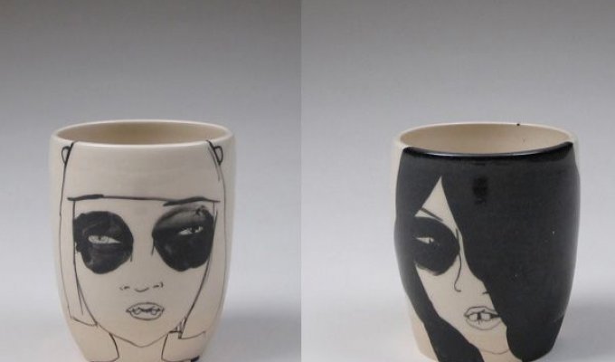 Керамические чашки и вазы от художника Лерфа Ива