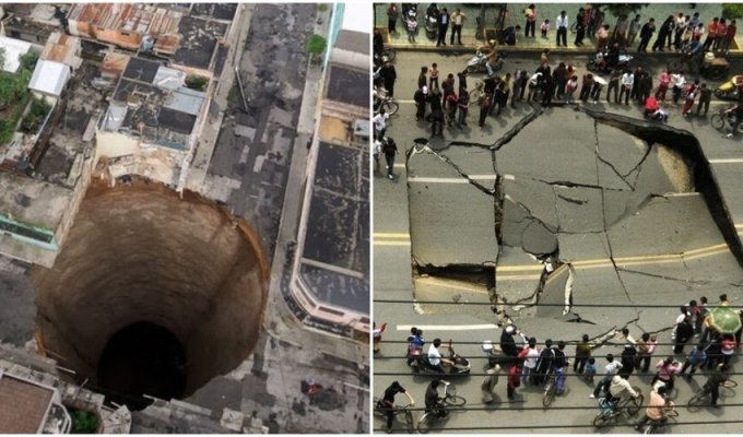 35 most frightening sinkholes and sinkholes (36 photos)