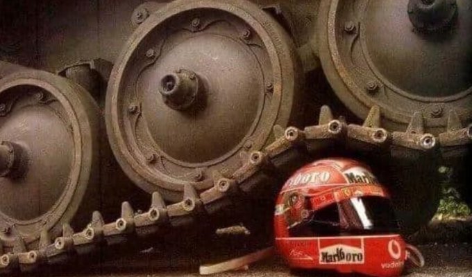 Schumacher's helmet holds the tank! What is it made of? (3 photos)