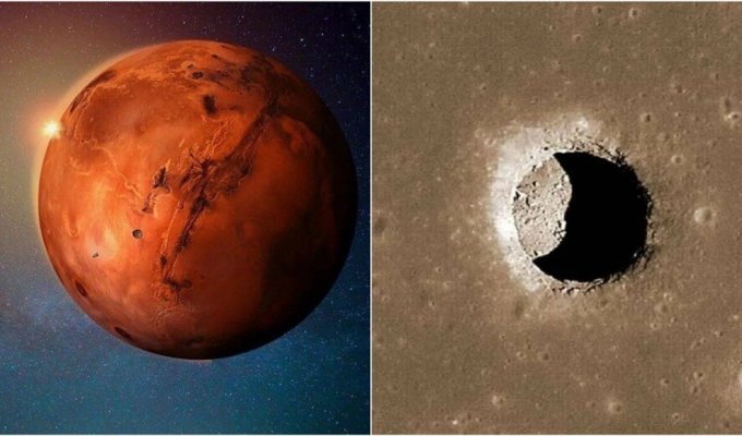 На Марсе нашли дыры, где смогут жить астронавты (4 фото)