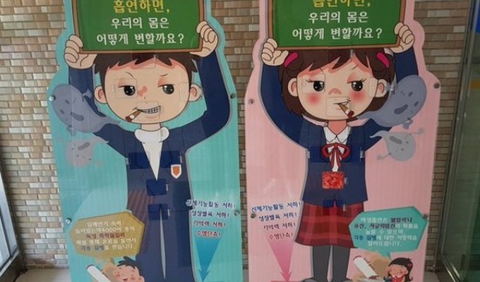 Антитабачные плакаты в школах Южной Кореи (3 фото)