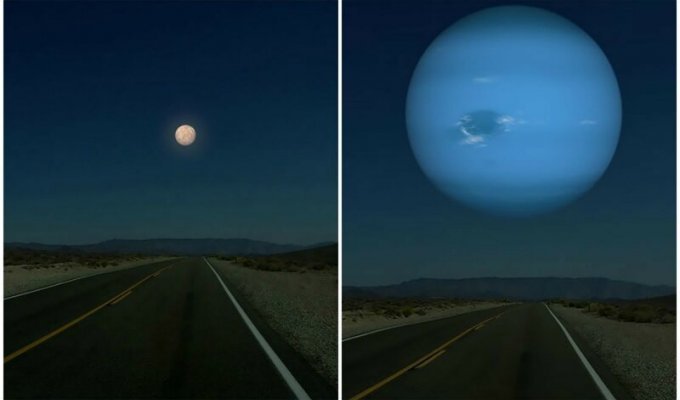 Как бы выглядело небо, если вместо Луны были бы другие планеты (9 фото)