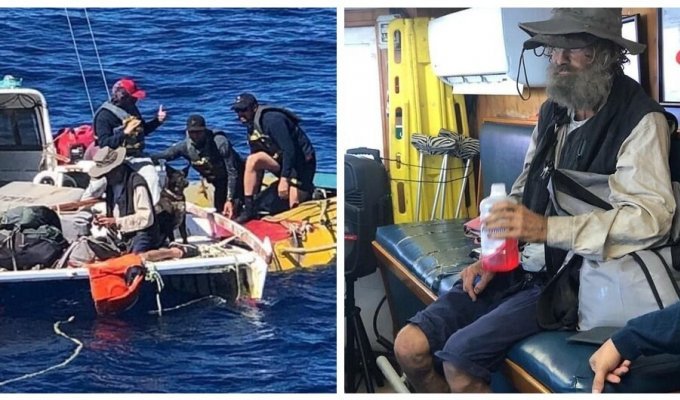 У берегов Мексики спасли моряка с собакой, которые дрейфовали в Тихом океане три месяца (2 фото + 1 видео)