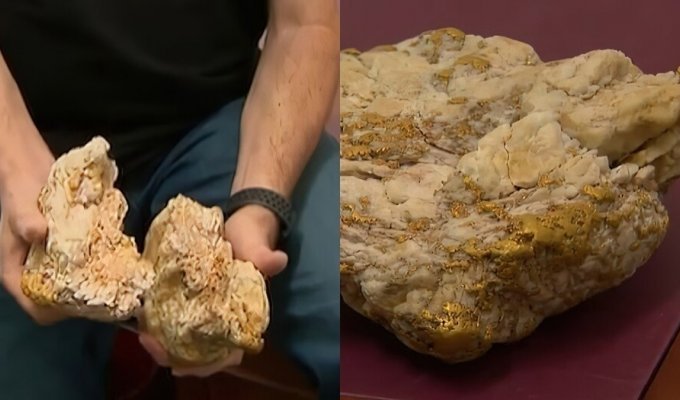 Australian found a huge gold nugget (4 photos + 1 video)